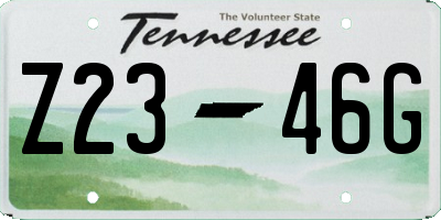 TN license plate Z2346G