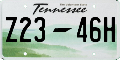 TN license plate Z2346H