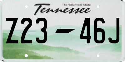 TN license plate Z2346J