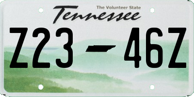 TN license plate Z2346Z