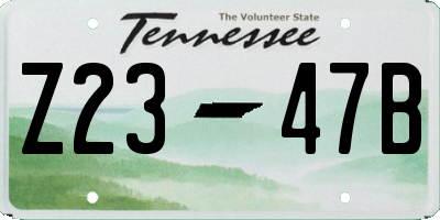 TN license plate Z2347B