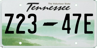 TN license plate Z2347E