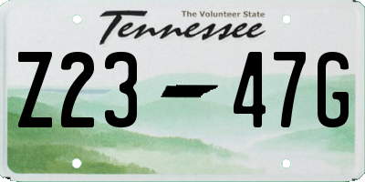 TN license plate Z2347G