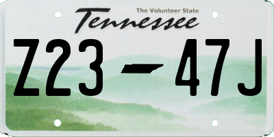 TN license plate Z2347J