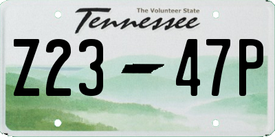TN license plate Z2347P