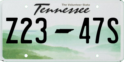 TN license plate Z2347S