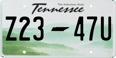 TN license plate Z2347U