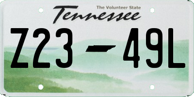 TN license plate Z2349L