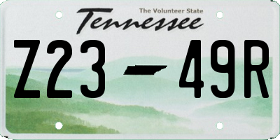 TN license plate Z2349R