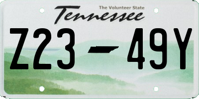 TN license plate Z2349Y