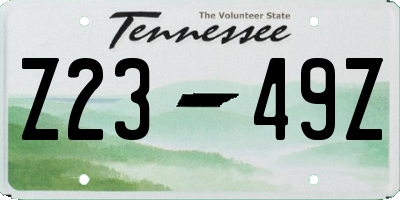 TN license plate Z2349Z