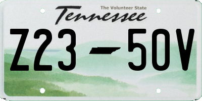 TN license plate Z2350V