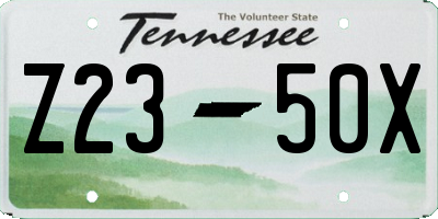 TN license plate Z2350X