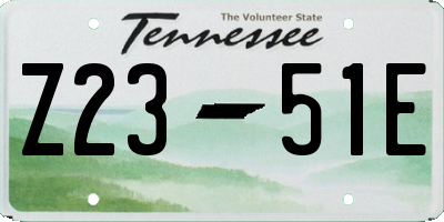 TN license plate Z2351E
