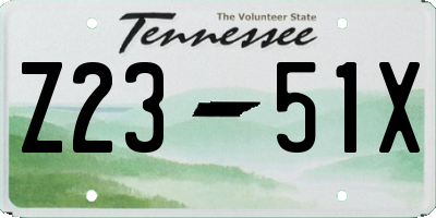TN license plate Z2351X