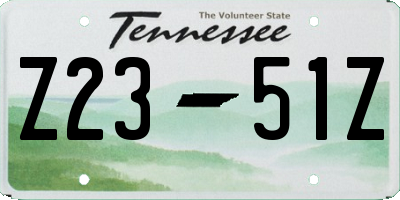 TN license plate Z2351Z