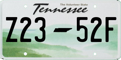TN license plate Z2352F
