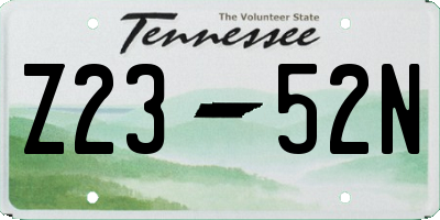 TN license plate Z2352N