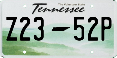 TN license plate Z2352P