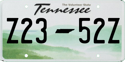 TN license plate Z2352Z