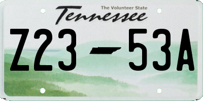 TN license plate Z2353A