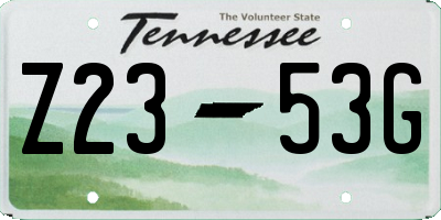 TN license plate Z2353G