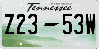 TN license plate Z2353W