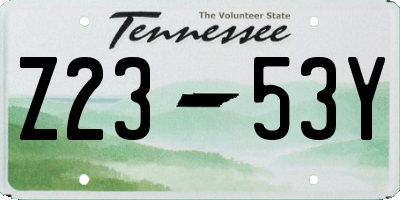TN license plate Z2353Y