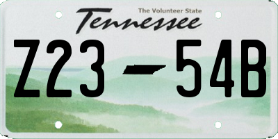 TN license plate Z2354B
