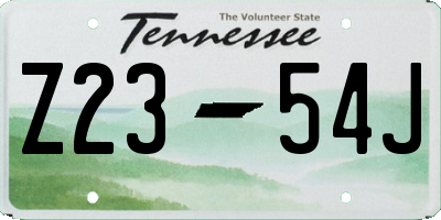 TN license plate Z2354J