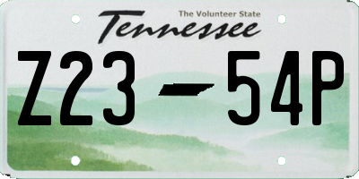 TN license plate Z2354P