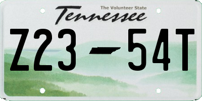 TN license plate Z2354T