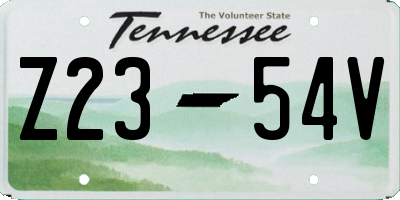 TN license plate Z2354V