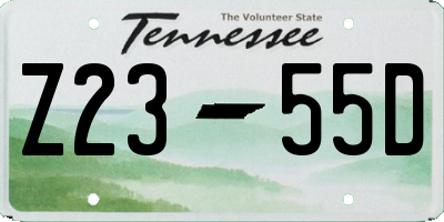 TN license plate Z2355D