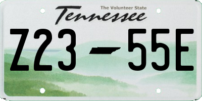 TN license plate Z2355E