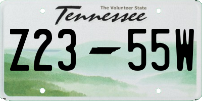 TN license plate Z2355W