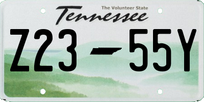 TN license plate Z2355Y