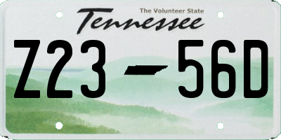 TN license plate Z2356D