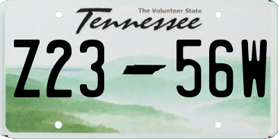 TN license plate Z2356W