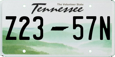 TN license plate Z2357N