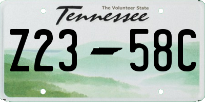 TN license plate Z2358C