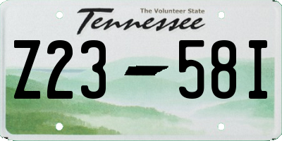 TN license plate Z2358I