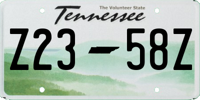 TN license plate Z2358Z