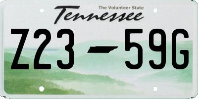 TN license plate Z2359G