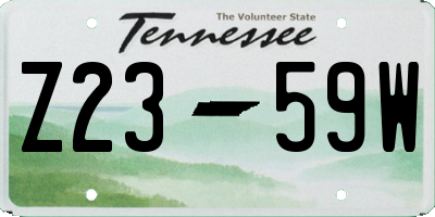 TN license plate Z2359W