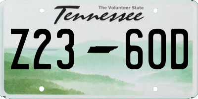 TN license plate Z2360D