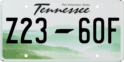TN license plate Z2360F