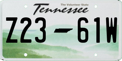 TN license plate Z2361W