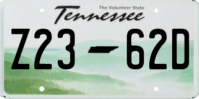 TN license plate Z2362D
