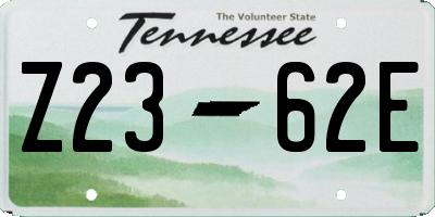 TN license plate Z2362E